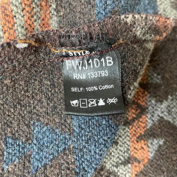 Rare POL Aztec Shacket M | Western Patchwork Jacket, Fringe Hem, Oversized Fit - Picture 6 of 6